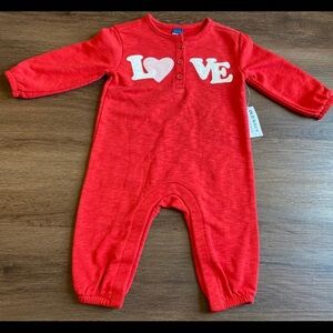 Old Navy “Love” Red Romper Size 6-12 Months